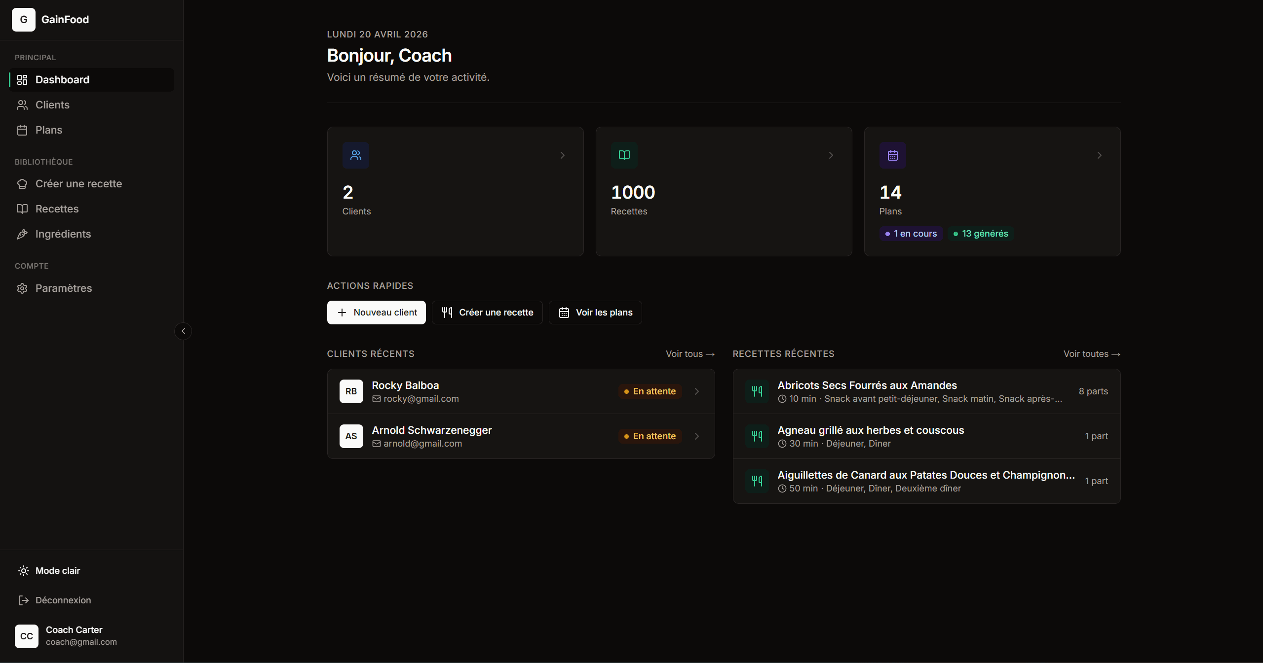 Dashboard Nutriplan